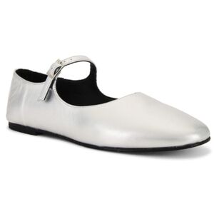 🩶🔹️Freda Salvador 🔹️ Leather Aubrey Mary Jane in Silver Calf Ballet Flats